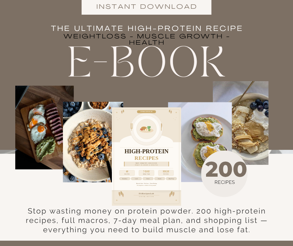 200 High-Protein Recipes – EBook | Meal Plan, Meal Prep & Shopping List